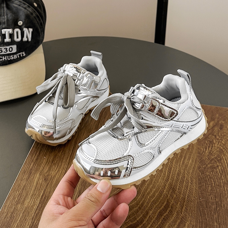Girls' Sports Shoes 2025 Spring and Autumn New Mesh Children's Running Casual Shoes Versatile Boys' Casual Shoes