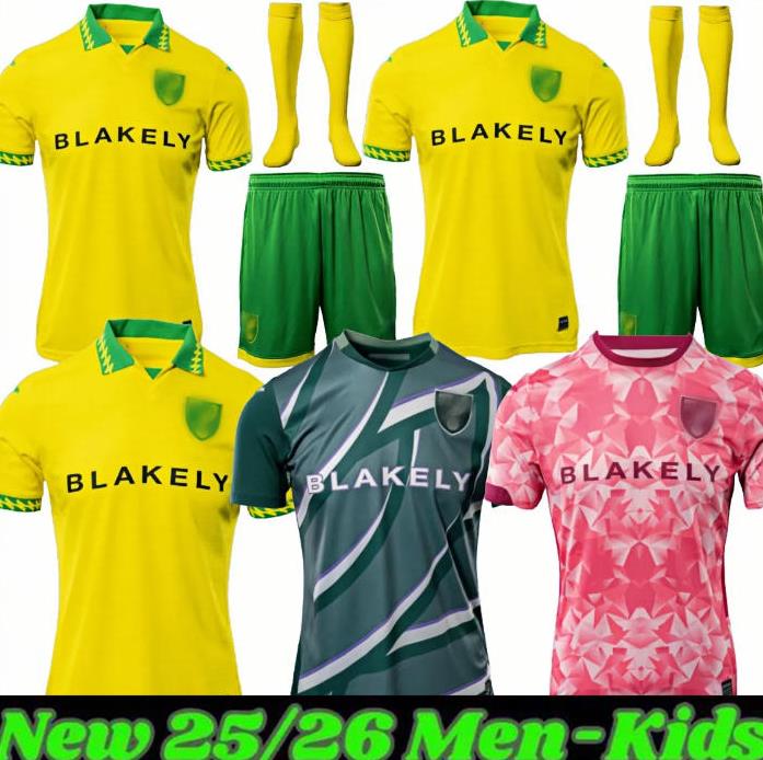 25 26 Norwich Soccer Jerseys 2025 2026 Nor Yellow PUKKI HUGILL RASHICA MCLEAN DOWELL BUENDIA TZOLIS SARGENT away third Men Kid kit football shirt