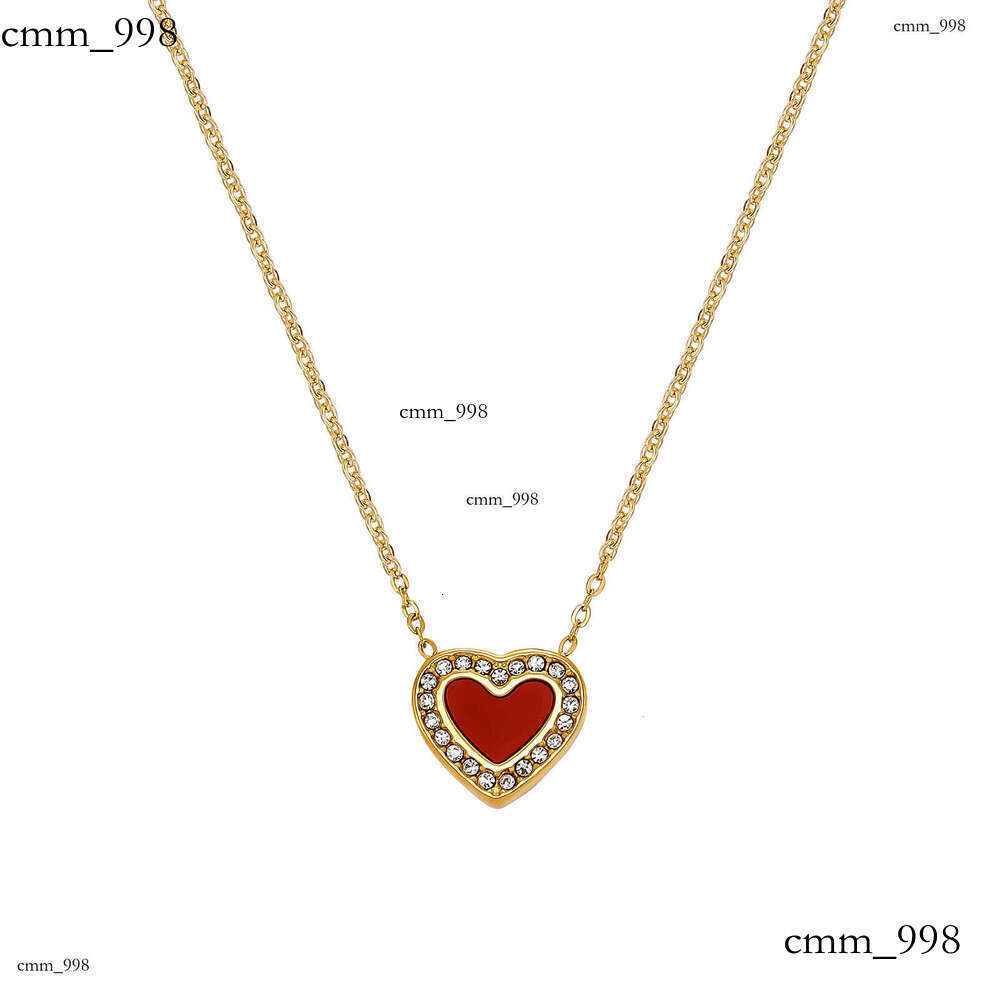 French Style Moissanite chain Heart Pendant Everyday Versatile Sterling Silver Necklace for Women Ins Fashionable Sweet Simple Gold Jewelry