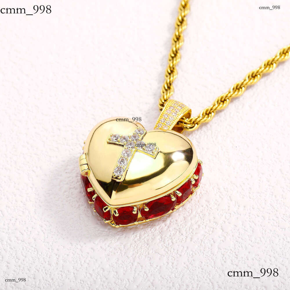 Heart-shaped Multi-layer Box Necklace DIY Flip Cover Love Heart Photo Personalized Cross Pendant