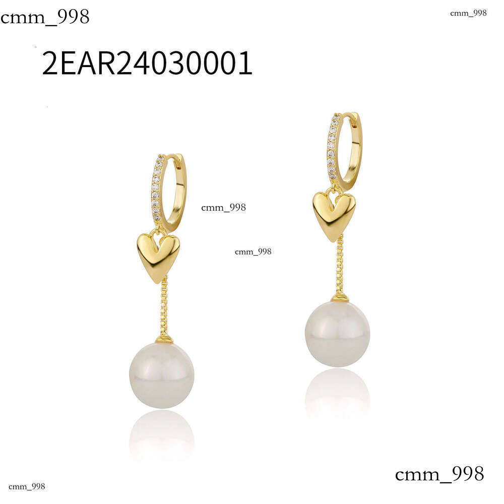 French Style Light Heart Pearl High-end Design Tassel Zircon Urban Women Versatile Fashion Earrings
