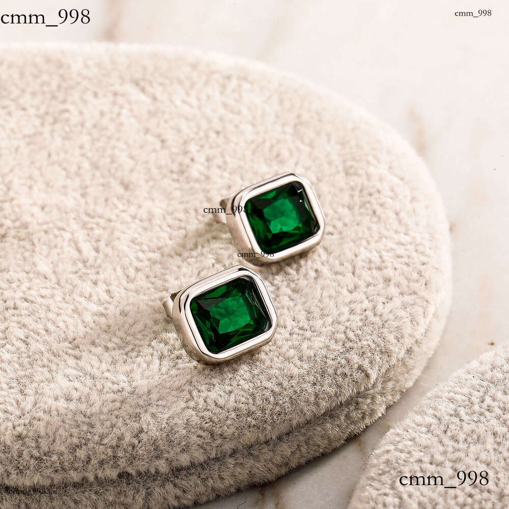 New Women's Stainless Fashion High-end Titanium Steel Needle Shiny Colorful Zircon Earrings