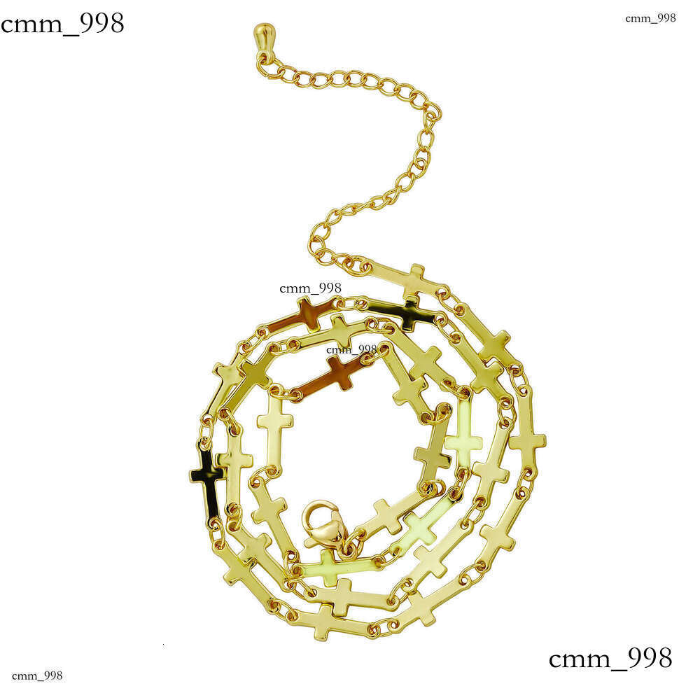 INS Style Fashion Women Alloy Material Bone Cross Necklace Choker Layered Personality Hip Hop Chain