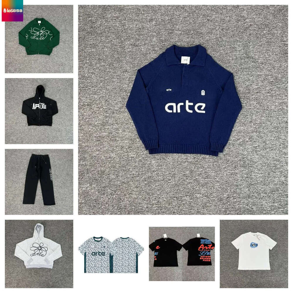 Men's hoodie Arte Knit sweater 1:1 High Quality designer Lapel Pullovers Casual short sleeve shirt mens tracksuit coat Cotton pants clothes