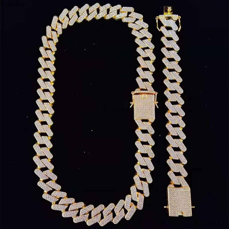 Sterling Sier VVS Dia Cuban Bracelet for Men Women 6mm 8mm 10mm 12mm White Gold GRA Moissanite Necklace 825 aaa