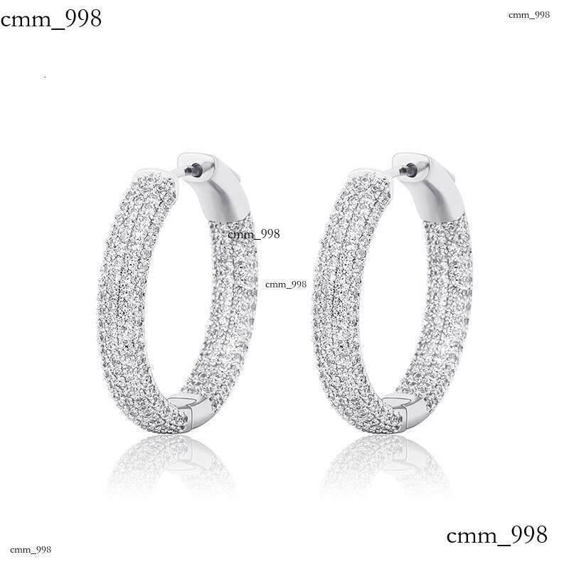 New Men and Women Full Zircon Real Plated Hip Hop Trendy Earrings Gold Jewelry