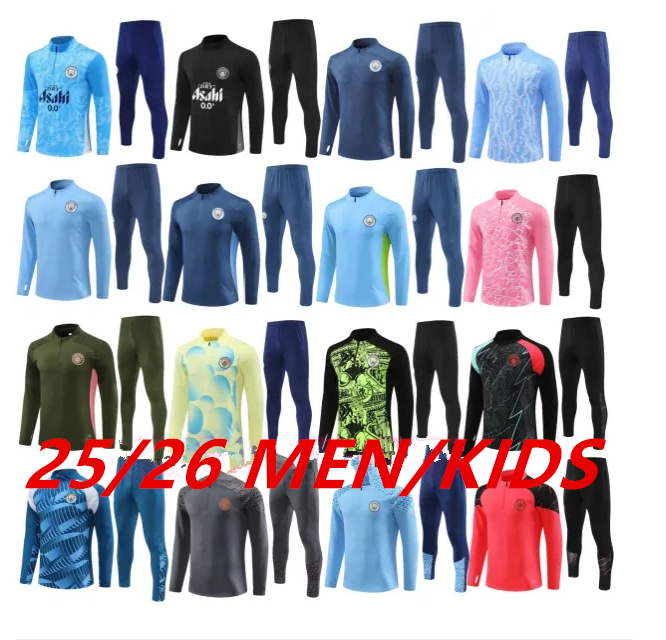 2024 2025 2026 man CITY HAALAND SOCCER JERSEYS tracksuit MEN Kids 23 24 25 26 Man city Long sleeve man Training Suit Sportswear Football Survatment Foot Chandal 999