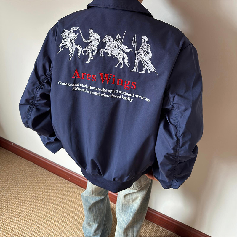 Spring And Autumn American Retro Embroidered Bomber Jacket Jacket Men For Men Designer Jacket And Women Loose Trendy Brand Versatile Couple Baseball J
