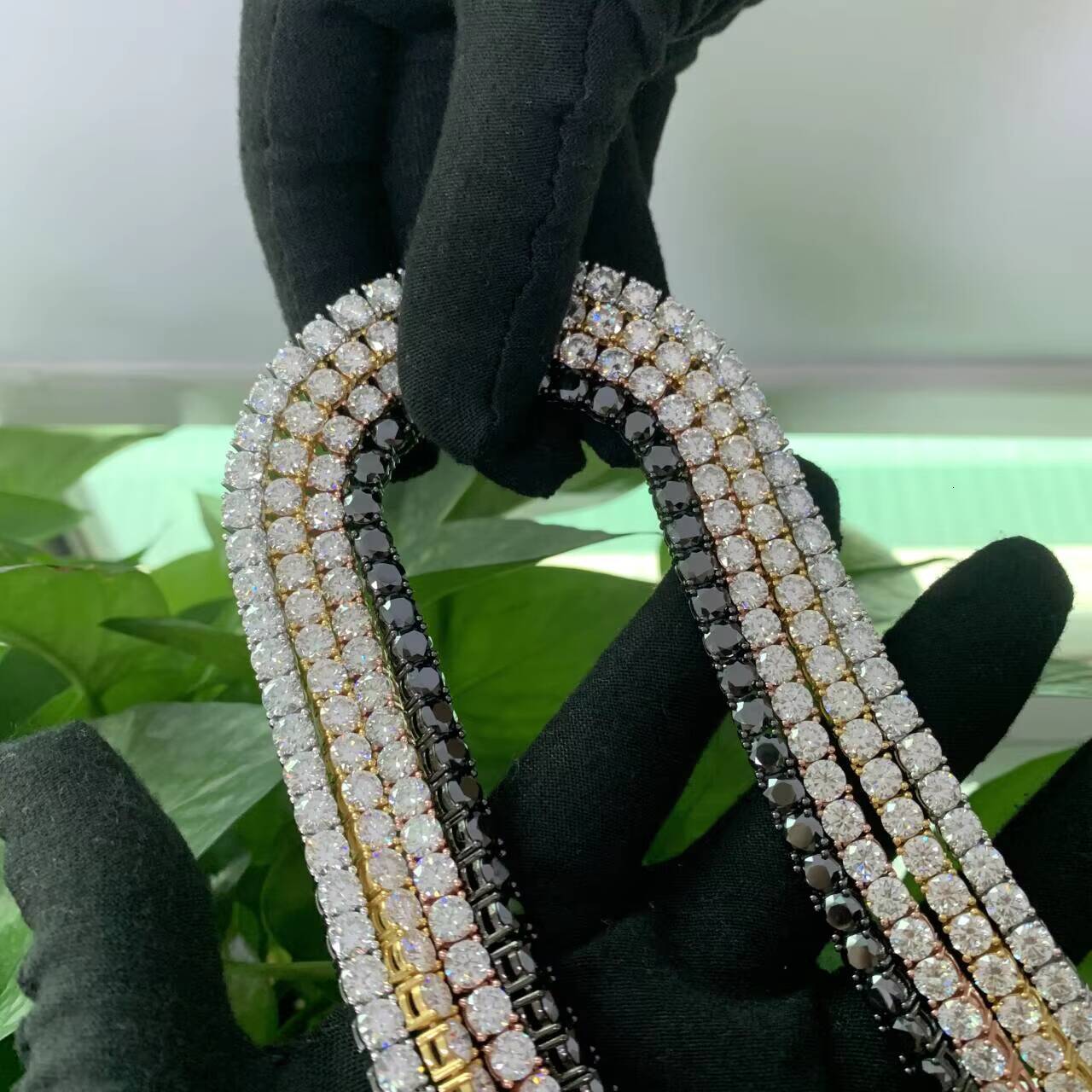 Factory VVS Moissanite Diamond Chain 925 Silver Hip Hop Jewelry 4mm 5mm Iced Out Clustered Bracelet 30mm Tennis Necklace Chain