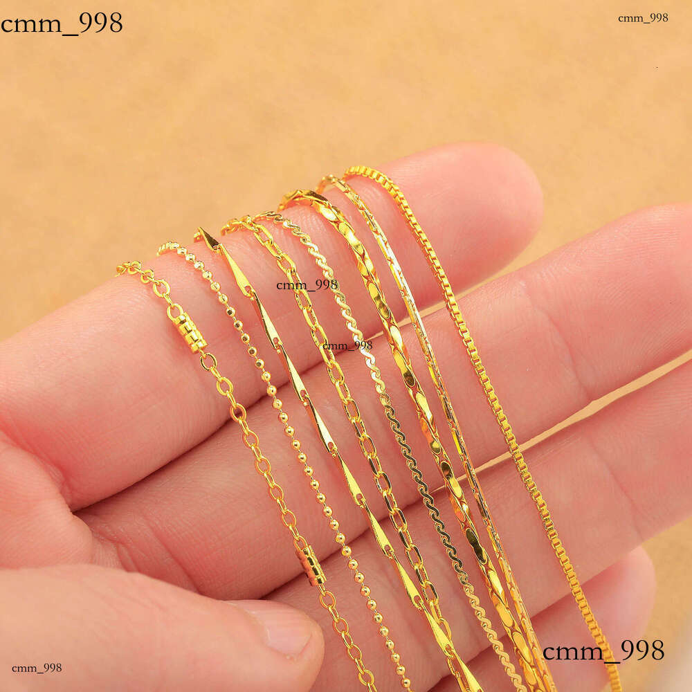 Gold-Plated Necklace Jewelry for Women, Long-Lasting Color, High-End Niche Clavicle Chain, Sterling Silver Imitation Chain