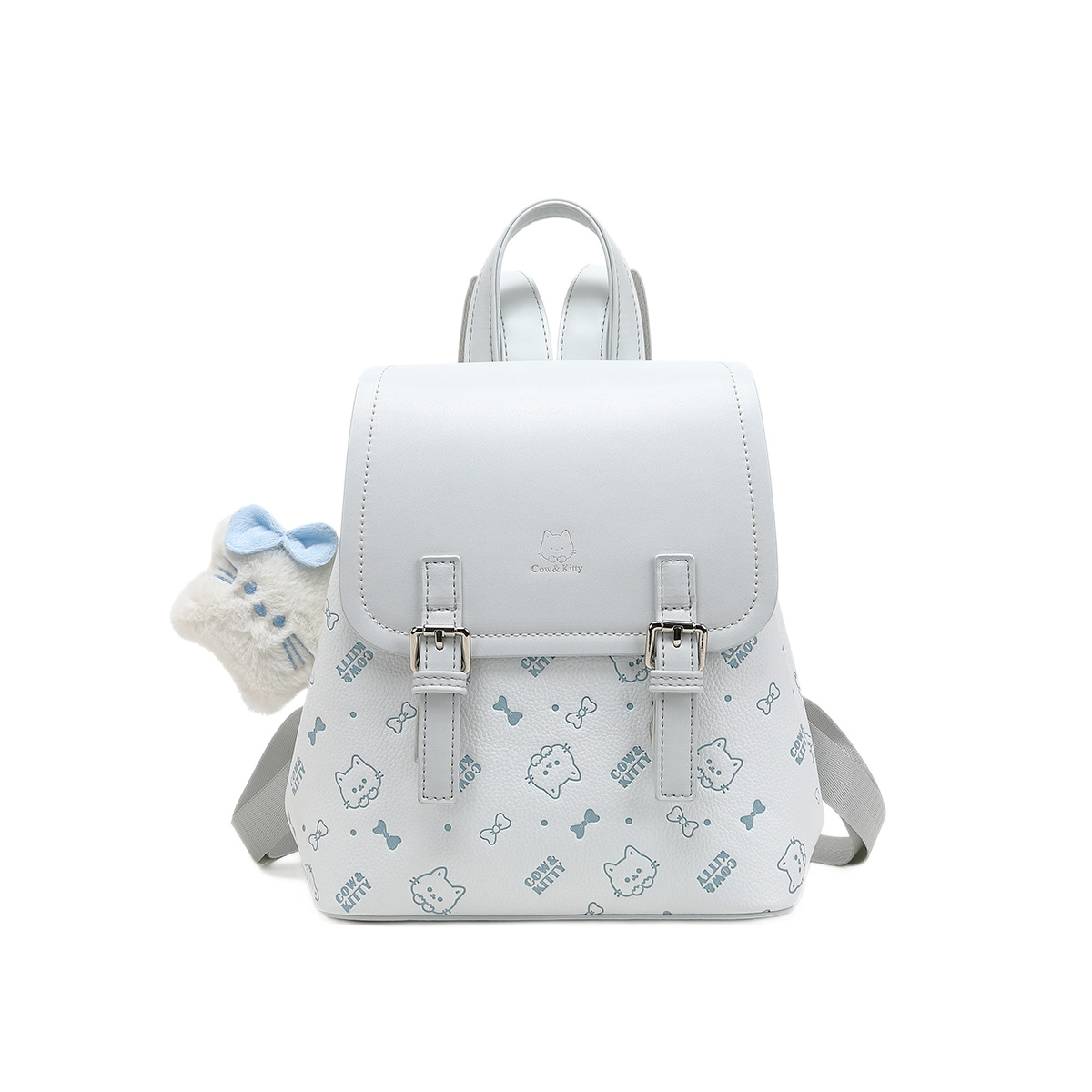 Cow & Kitty designer bag hot 2025 New Cute Cartoon Embossed Backpack Lightweight Casual Trendy Fashion Versatile Backpack for woman