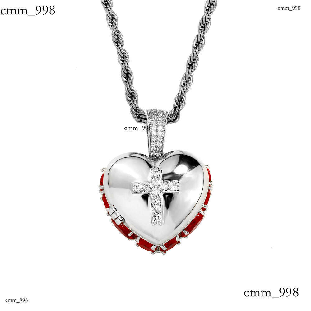 Heart-shaped Multi-layer Box Necklace DIY Flip Cover Love Heart Photo Personalized Cross Pendant