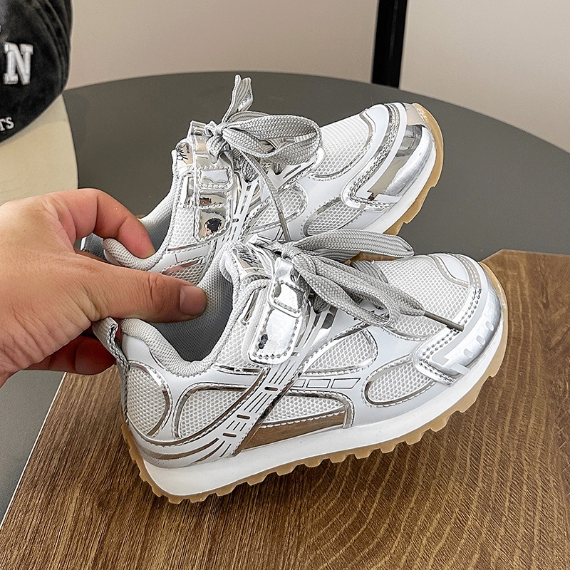 Girls' Sports Shoes 2025 Spring and Autumn New Mesh Children's Running Casual Shoes Versatile Boys' Casual Shoes