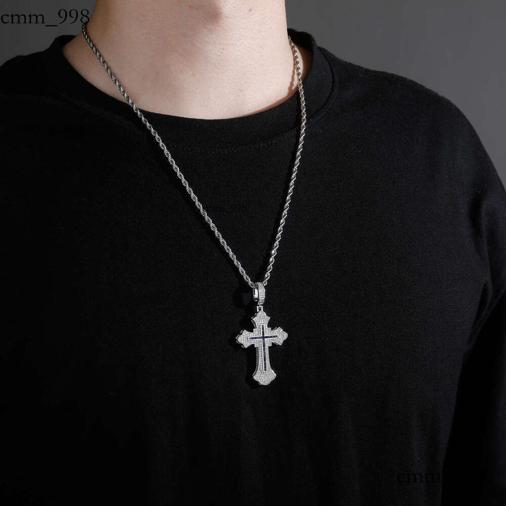 Cross Necklace Unisex Trendy Pendant Personality Full Dia Hip Hop Niche Fashion Accessories