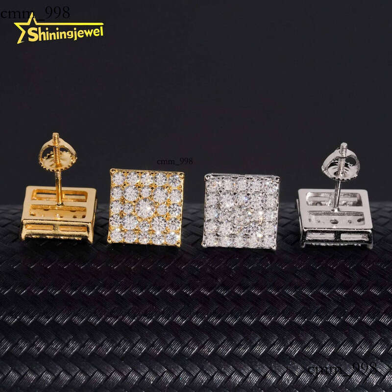 Hot Dia Jewelry Pass Tester Stocks Sterling Sier VVS Custom Sparkling Moissanite Stud Earring Men Earrings