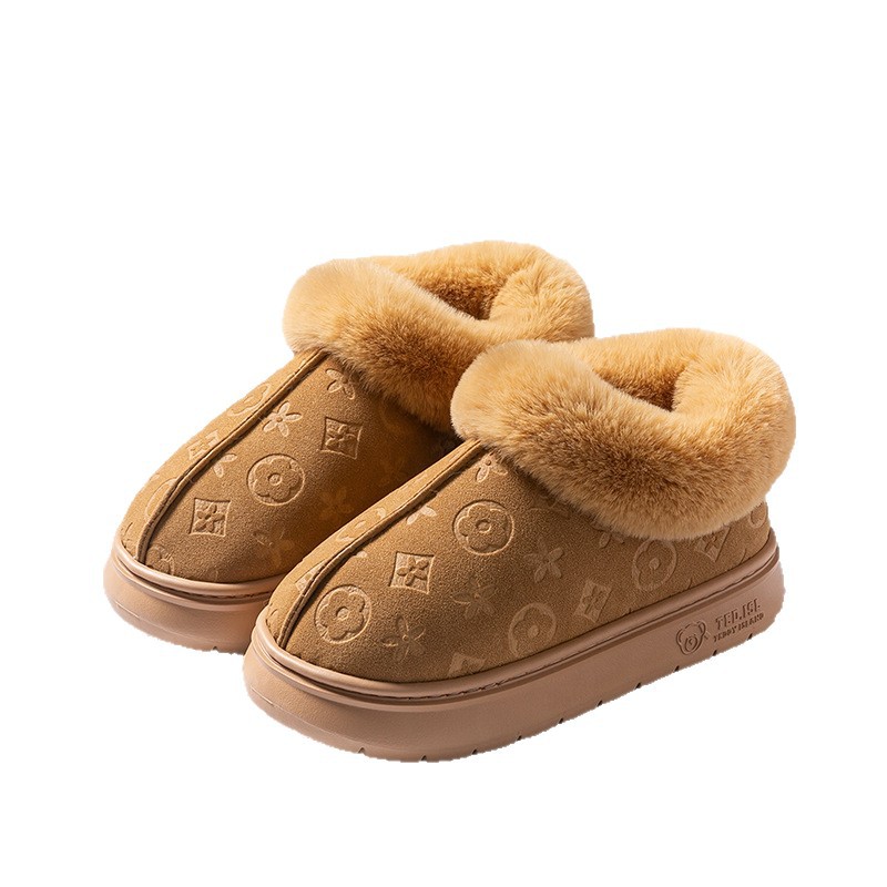 2025 Cotton Men's Women's Autumn Winter New Indoor And Outdoor Home Silent Non-Slip Fluffy Slippers