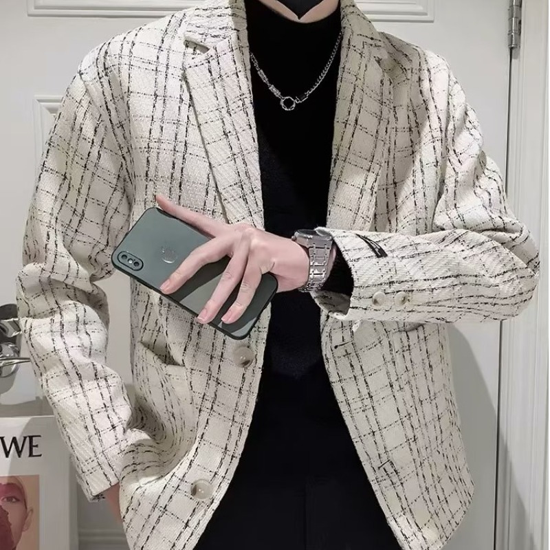 Style Blazer Men's Trendy Jacket Men Brand High-end Casual Chic British Style Designer Jacket Autumn Small Suit Jacket