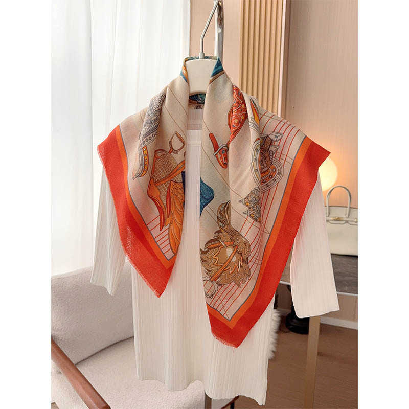 women Scarves 10a Designer Silk Wool Saddle New Silk Small Scarf Women's Elegant Autumn Winter Small Scarf Neck Warmer Small Neck Scarf Shawl 8NGM