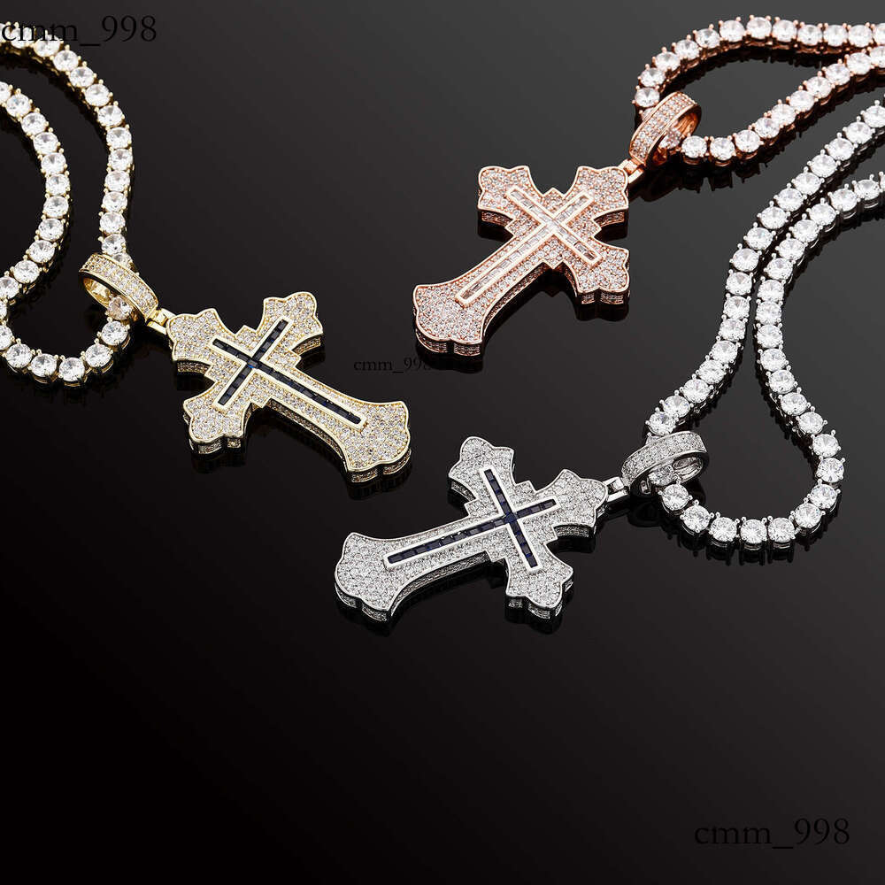 Cross Necklace Unisex Trendy Pendant Personality Full Dia Hip Hop Niche Fashion Accessories