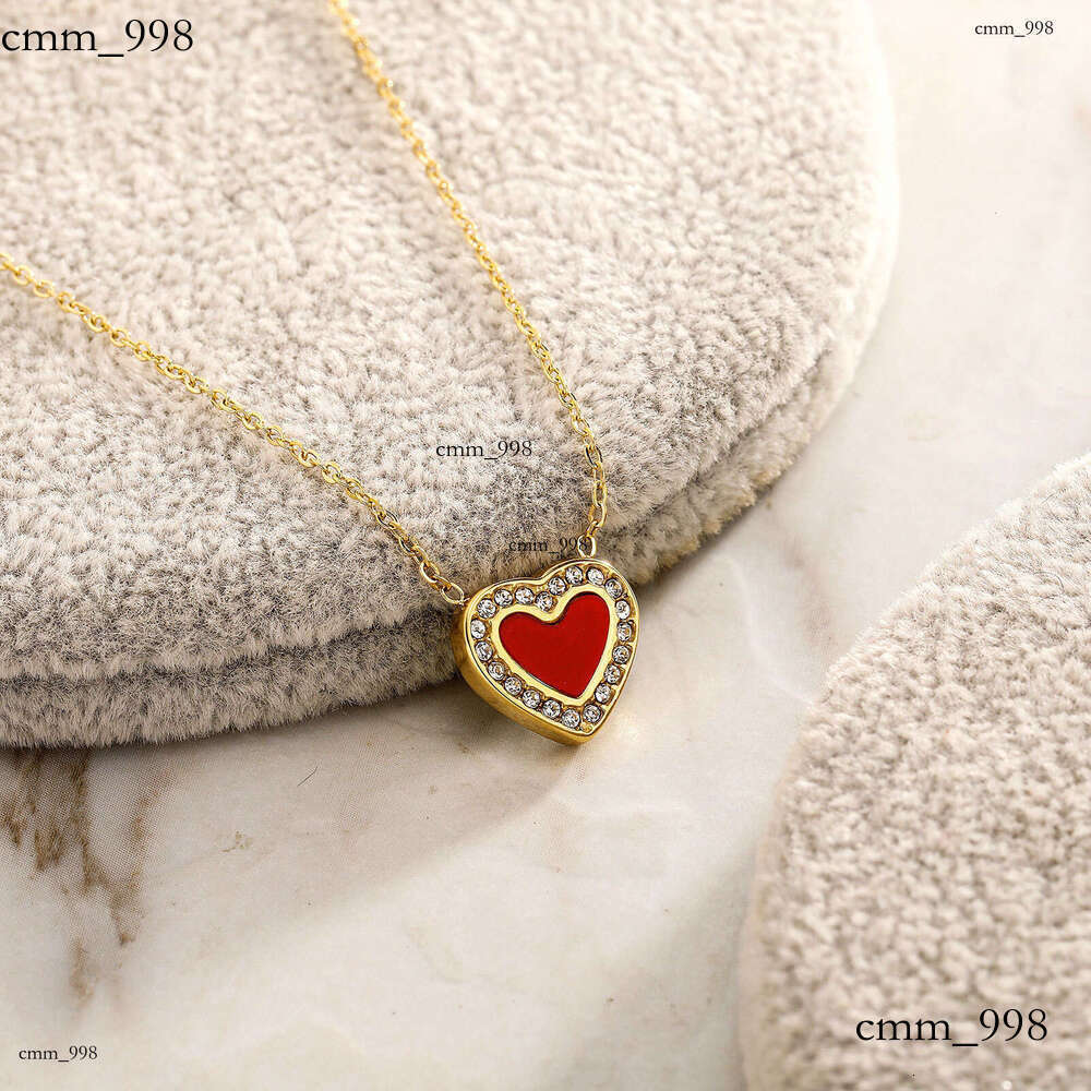 French Style Moissanite chain Heart Pendant Everyday Versatile Sterling Silver Necklace for Women Ins Fashionable Sweet Simple Gold Jewelry