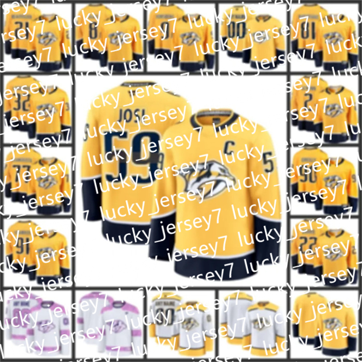 custom men women Roman Josi Nashville Hockey Jersey Alexandre Carrier Zachary LHeureux Cole Smith Mark Jankowski Juuso Parssinen Michael McCarron Filip Forsberg