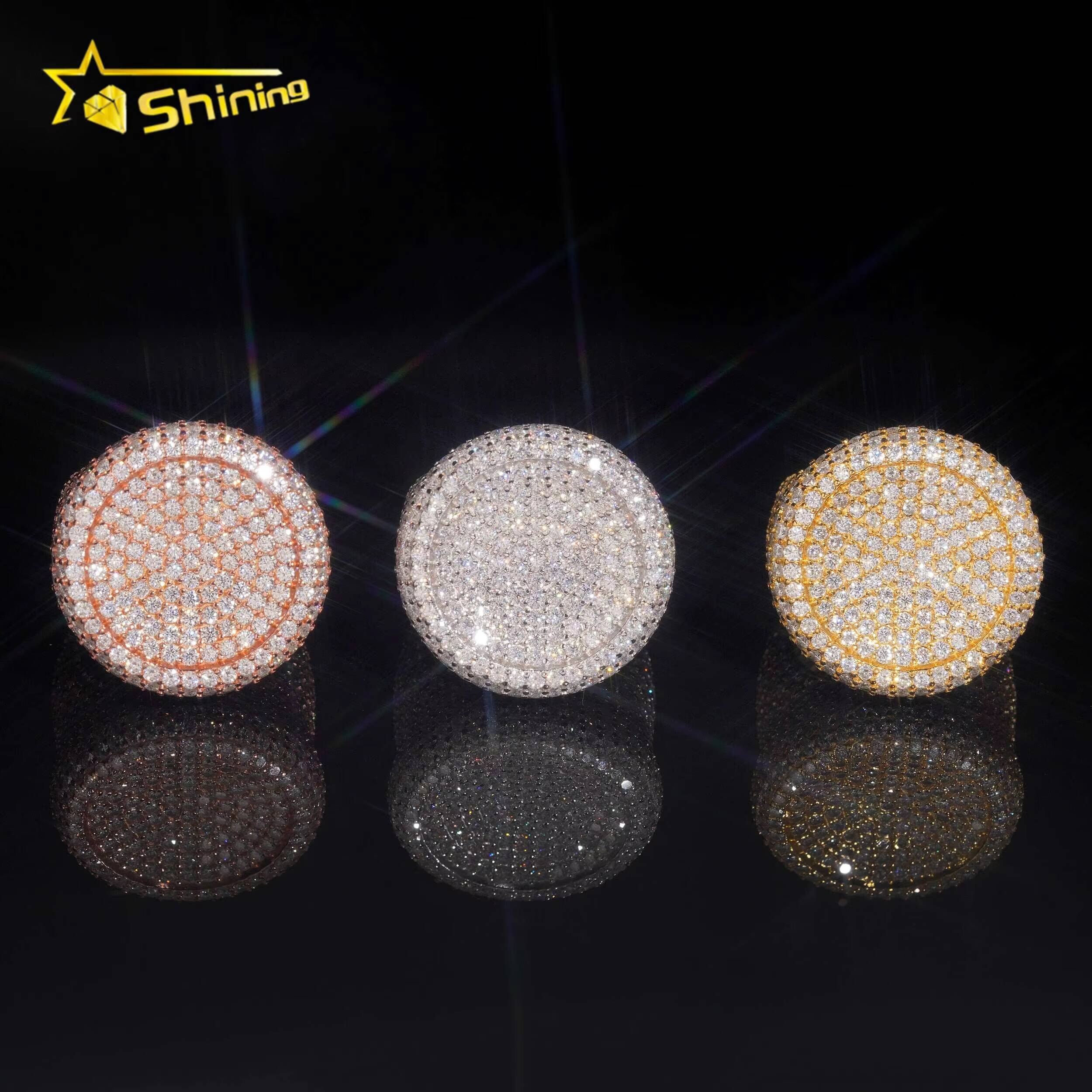 Pass Diamond Tester High Quality 925 Silver Fine Jewelry Fully Iced Out Hip Hop Ring Big Pinky Moissanite Mens Ring