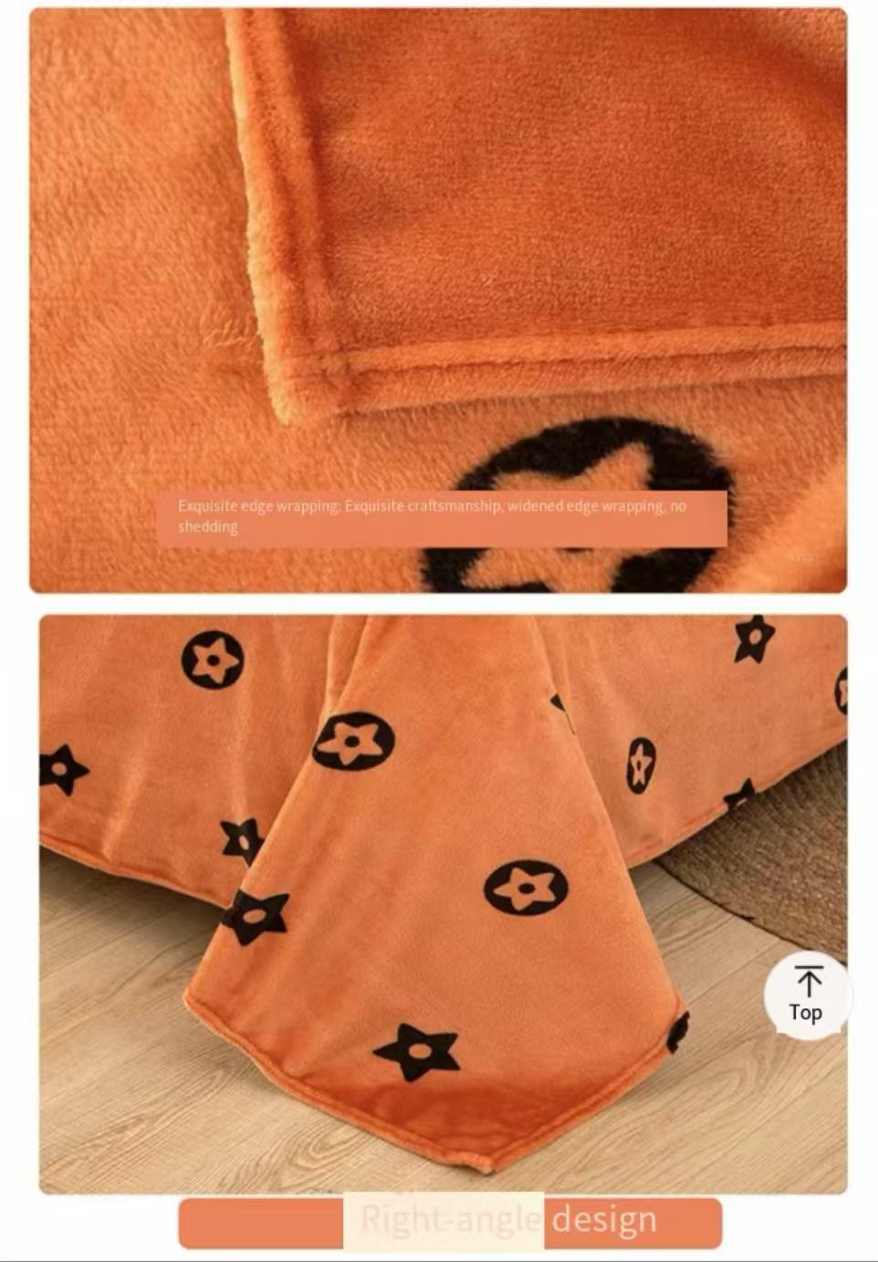 Designer Luxury Brand Skinfriendly and Cfortable Throw Lightweight Nap Blanket with Orange geetry Pattern for Off Bedro Travel Gift Fl Size C251030 W2