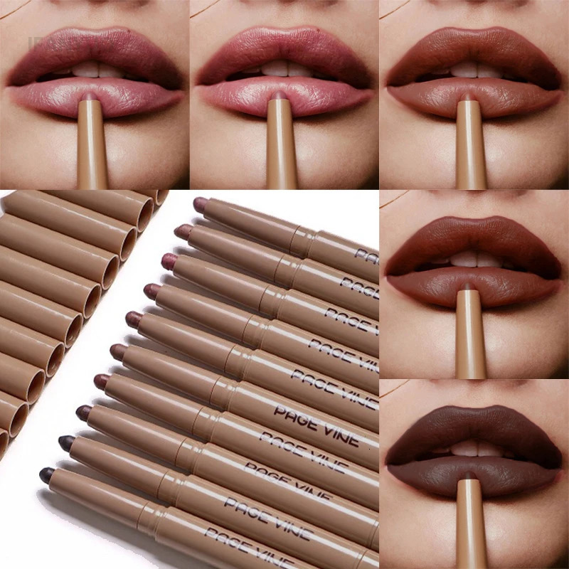 Chocolate Brown Silky Lipliner Pen Peptide Lipgloss Pencil Lasting Matte Nude Pink Lipstick Lip Outline Contour Defind Lip Liner 251010