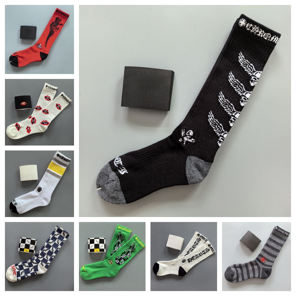 Designer Wholesale of new yoga towel soles, mid-calf men's and women's socks, sports socks, lettered trendy socks, Aluo running cotton socks