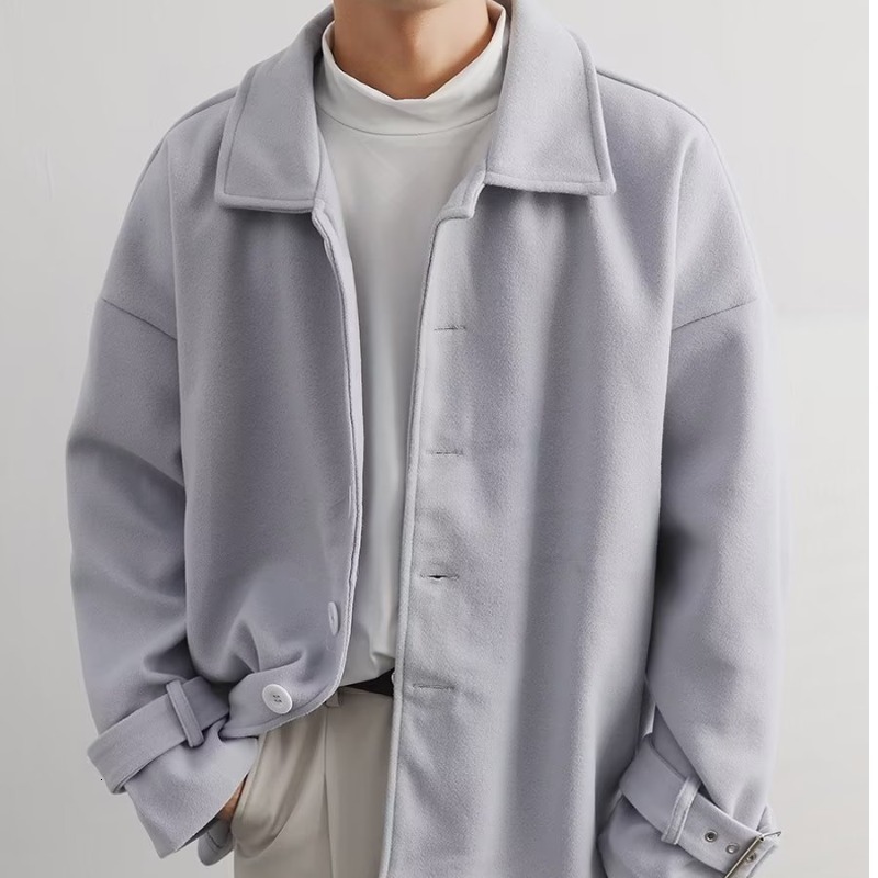 Men's Wool Coat Autumn Winter New Jacket Men Korean Style Designer Jacket Ins Trend Solid Color Stylish Woolen Jacket Versatile Casual Jacket