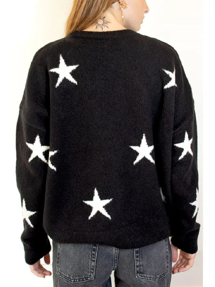 Autumn and Winter Zadi Turtleneck Letter Printing Women Midlength Pullover Loose Outer Wear Sweater 251010