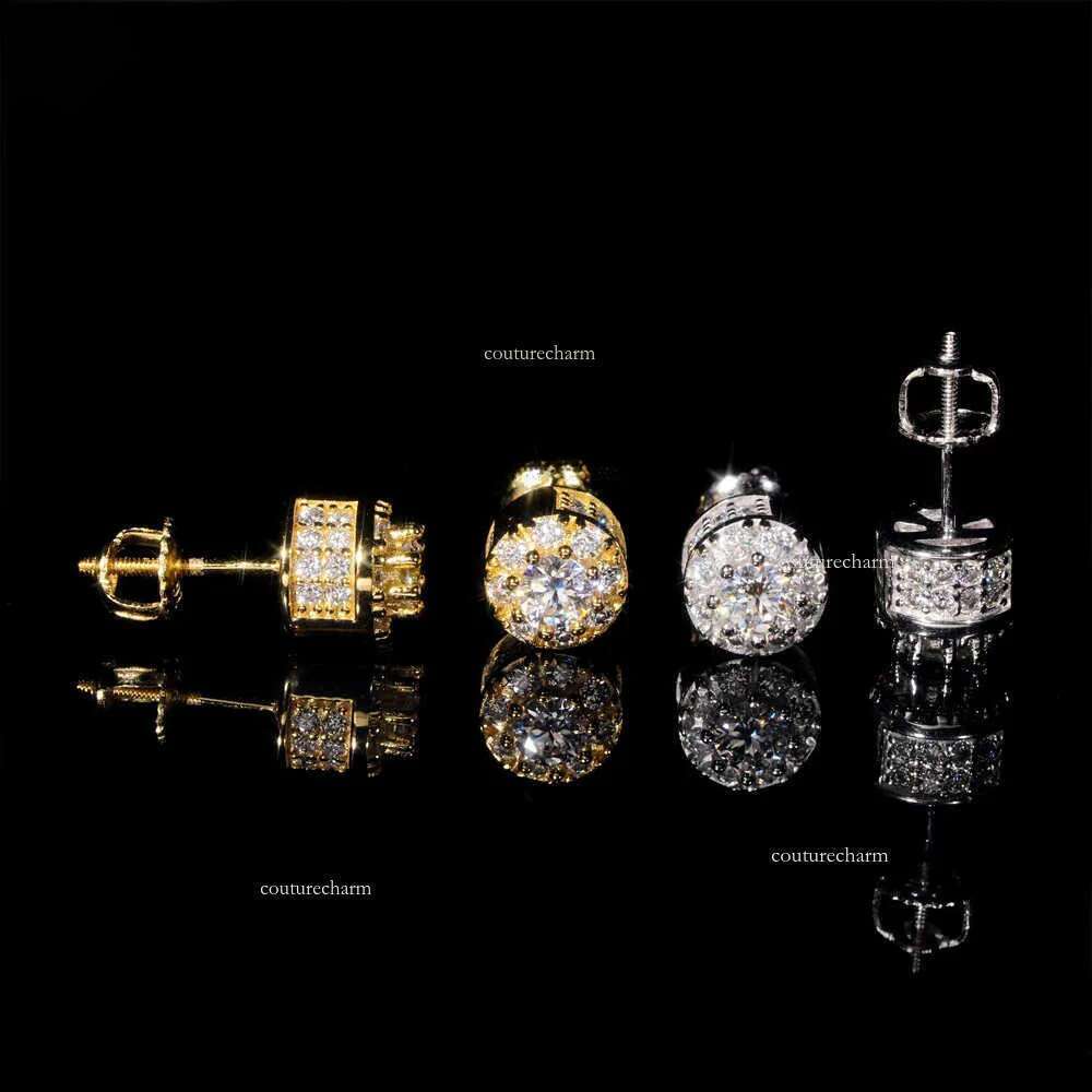 Sterling Sier Dia Custom Designer Ear Studs Ice Out Women Fine Jewelry Moissanite Stud Earring