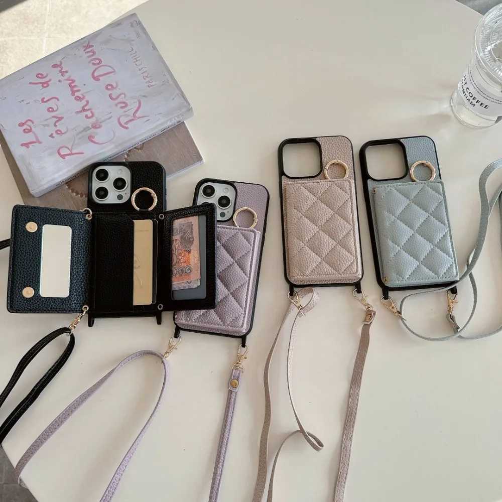 Crossbody Wallet with Card Holder Phone Case for IPhone 15 14 Plus 13 12 11 Pro Max PU Leather Hard Shell Protective Cover J251202