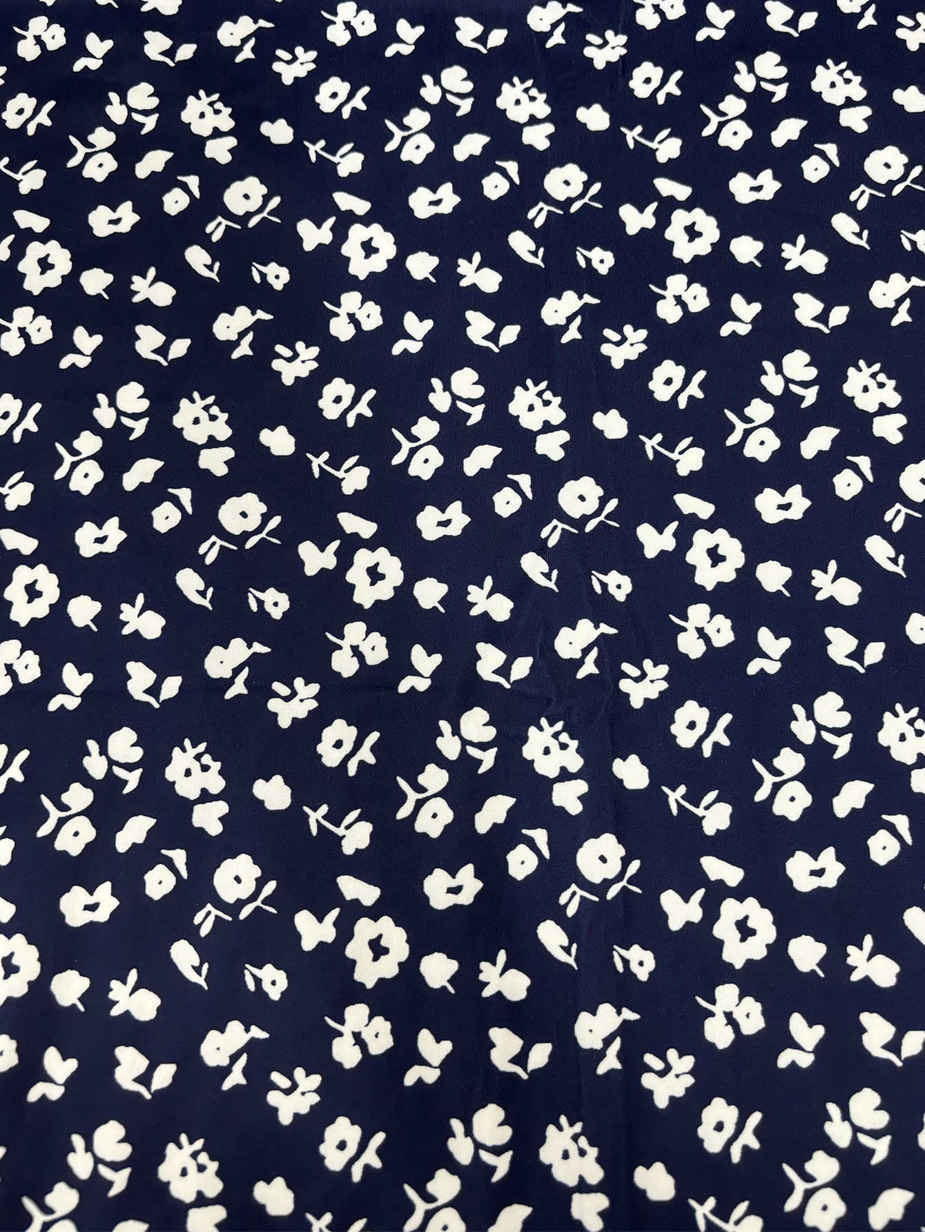 Women's Autumn Winter Fashion Ditsy Floral Midi Dress - Versatile Party & Slimming & Body - Shaping Navy Blue Dress-CF55199