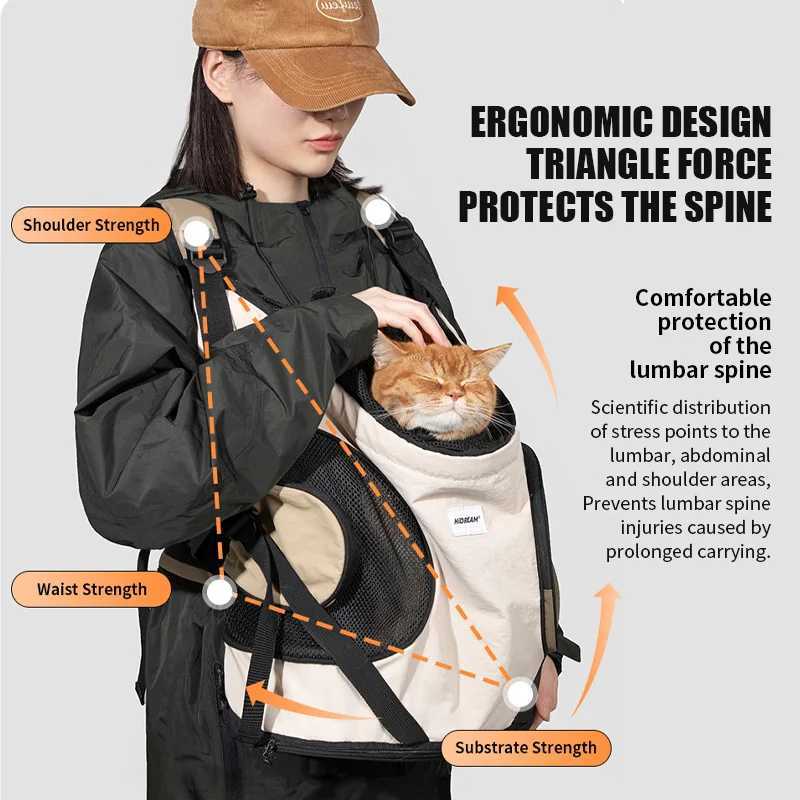 Pet Chest Backpack Front Carrying Tote Backpack Dogs and Cats Breathable Portable Outdoor Bag Shoulder Cat Bag C251013