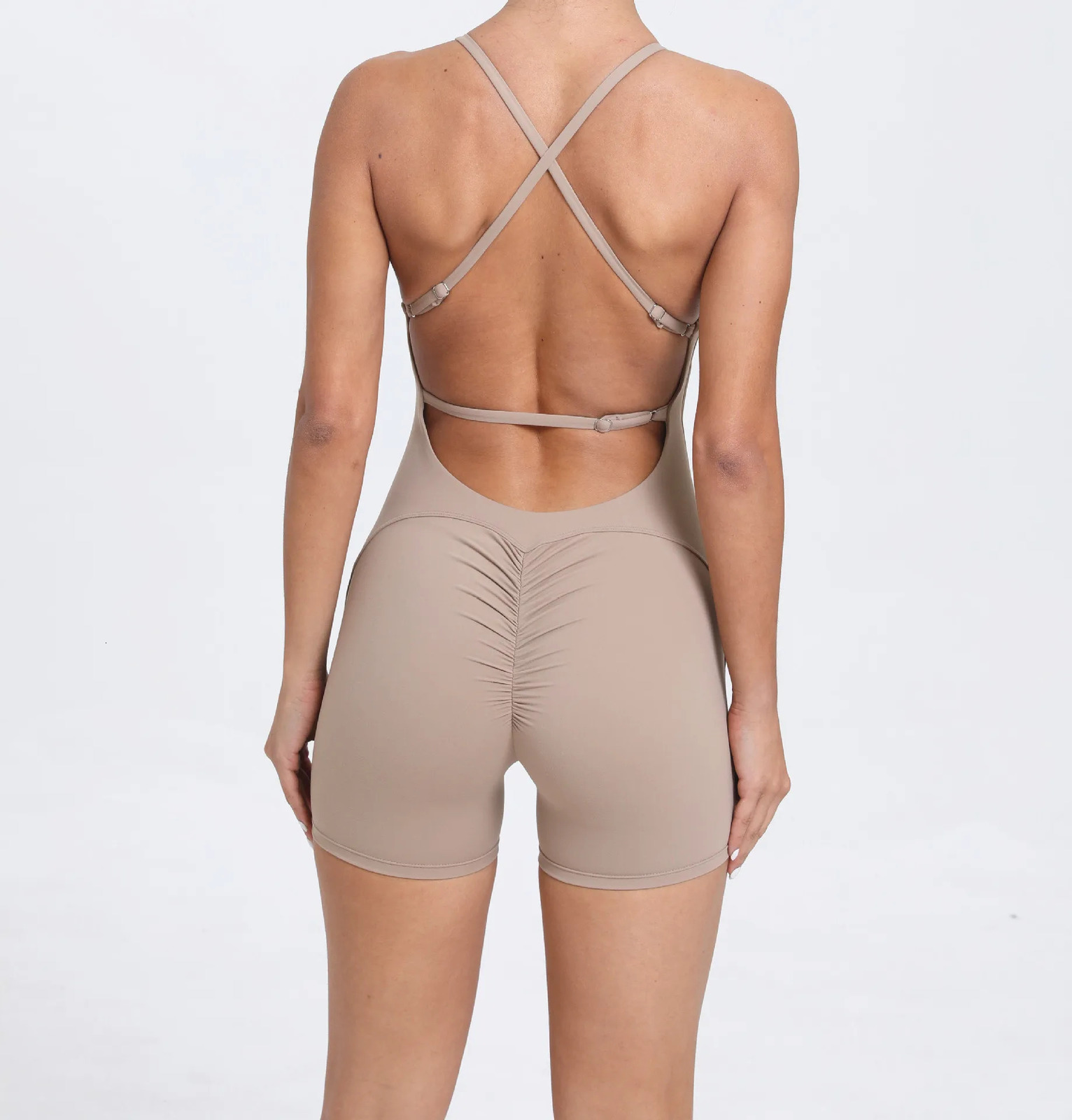 Pad Bunny Cross Backless Bodycon Yoga Set Jumpsuit Women One Piece Fitness Legging Gym Sport Active Wear Outfit Suits XP186 251013