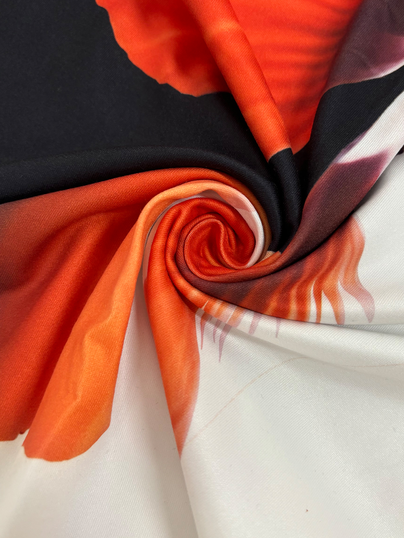 Women's Autumn Winter Fashion New Black Long - Sleeve Slim Midi Dress - Large Floral Printed Elegant Temperament DressCF55192