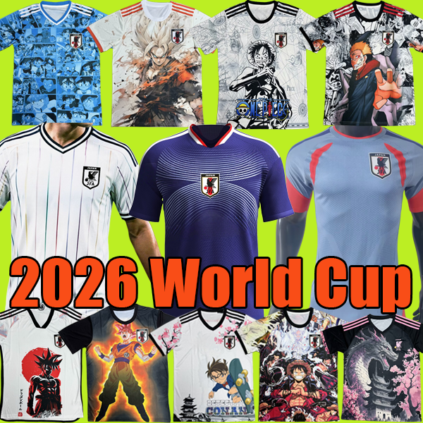 2026 World Cup Japan Soccer Jerseys Men home away training clothes Japan Cartoon version T Shirt Men Youth Customized Football Shirt for 26