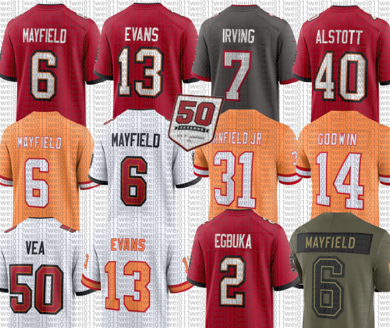 Mike Alstott Baker Mayfield Bucky Irving Mike Evans Emeka Egbuka Tykee Rachaad White Vita Vea Lavonte David Chris Godwin Antoine Winfield Jr Football Jersey youth