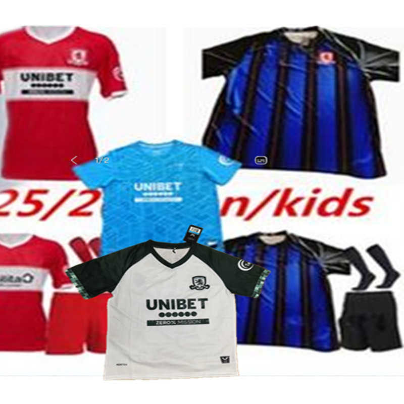 2025 2026 Middlesbrough Soccer Jerseys 25 26 HACKNEY AZAZ FRY LATTE LATH DEN BERG JONES MCGREE football shirt FORSS CLARKE men kids kit umniform set red 999