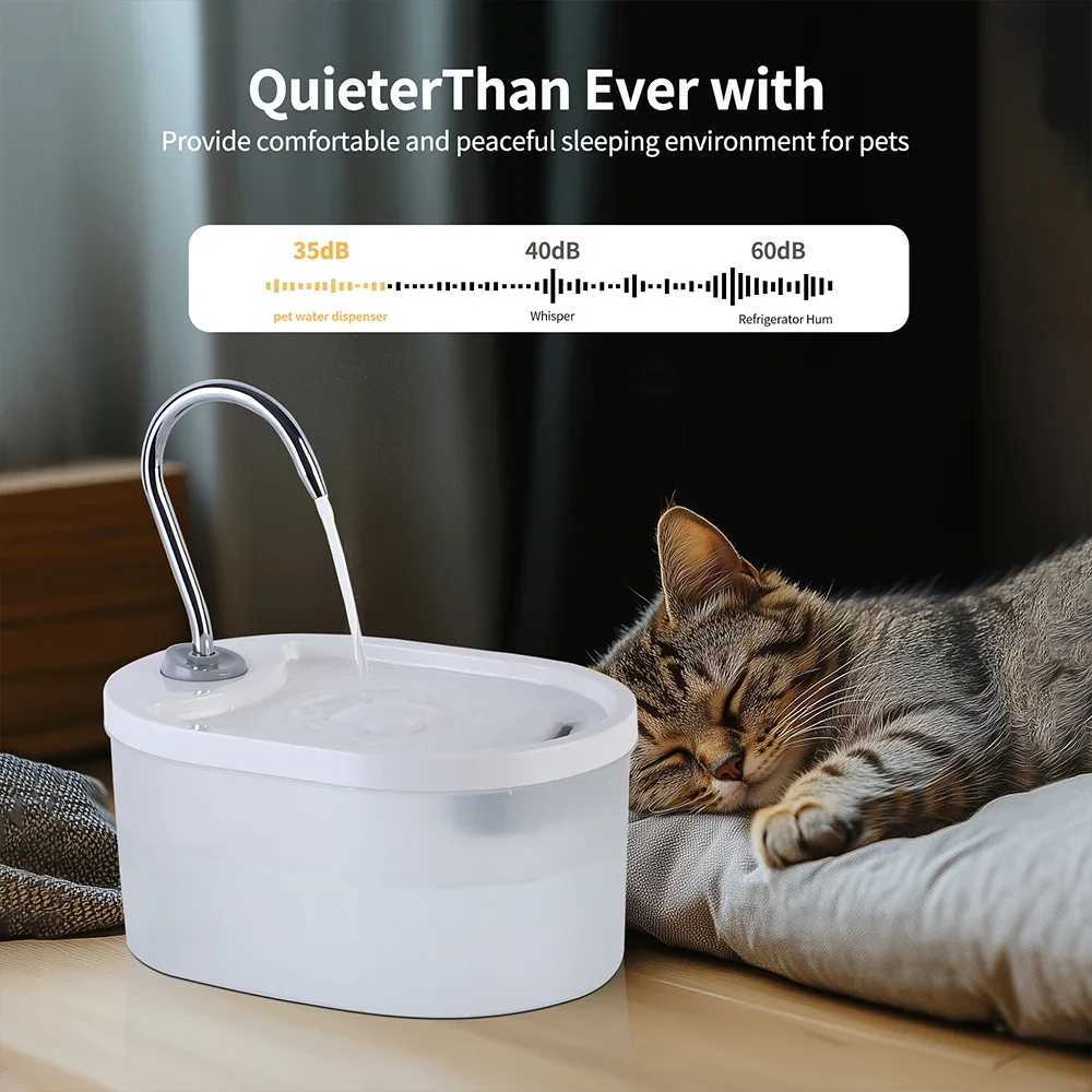 Cat Water Fountain 3L100oz Super Silent Pet Water Fountains for Cats Indoor Water Level Alert Cat Fountains for Drinking C251013