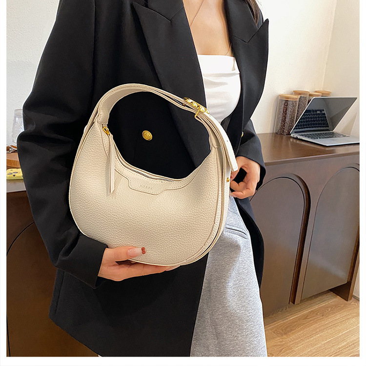 2025 Women's Crescent Shoulder Bag - Spring Summer Luxury Textured Niche Purse casual Fashion Bags