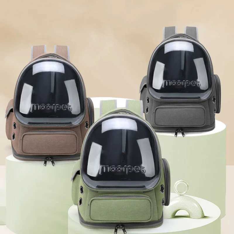 Portable double shoulder breathable space capsule style pet bag for outdoor use with large space and viewing function C251013