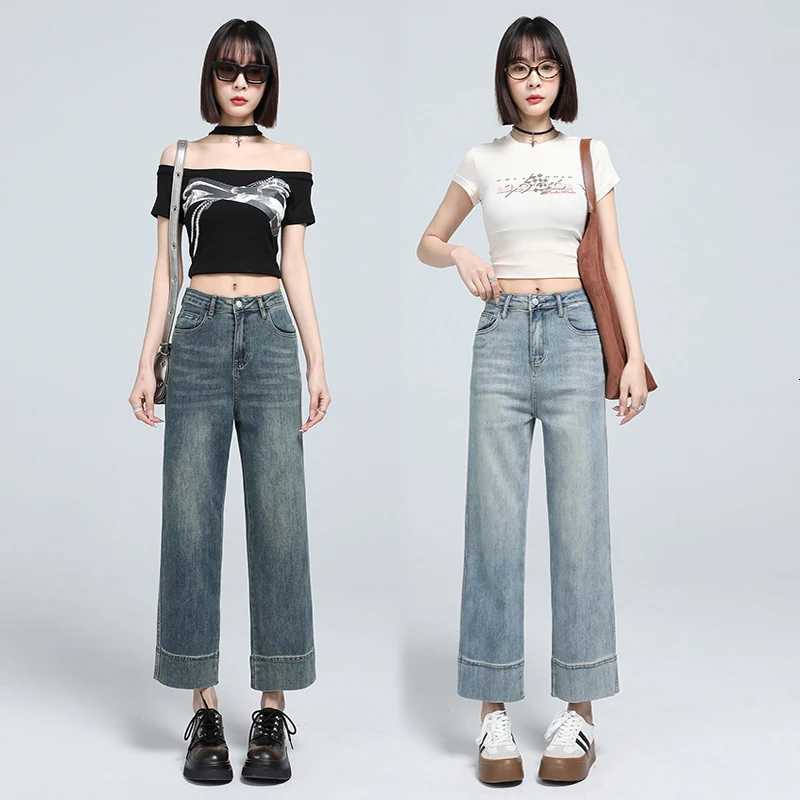 Cropped Jeans Stretch Straight Trousers Designer Stylish High Waist Korean Dongdaemun Denim Woman Reviews Many Womens Mom GirlsT251013