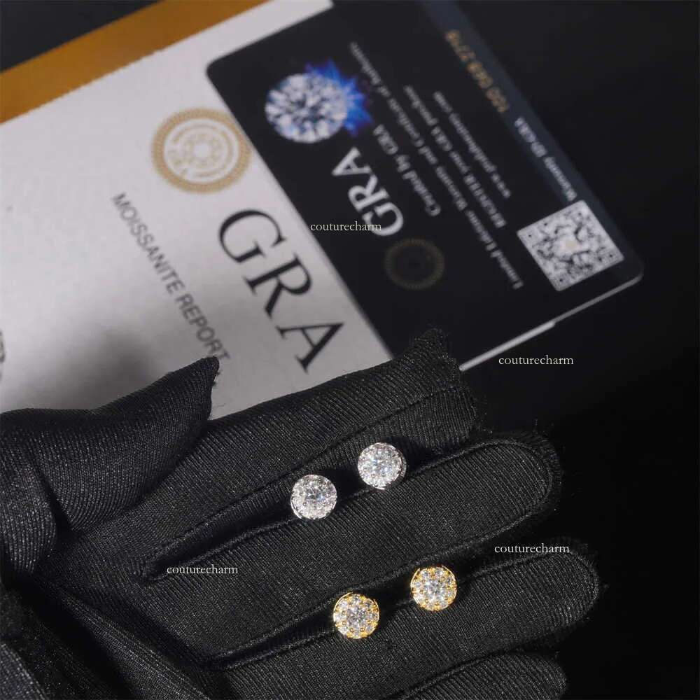 Sterling Sier Dia Custom Designer Ear Studs Ice Out Women Fine Jewelry Moissanite Stud Earring