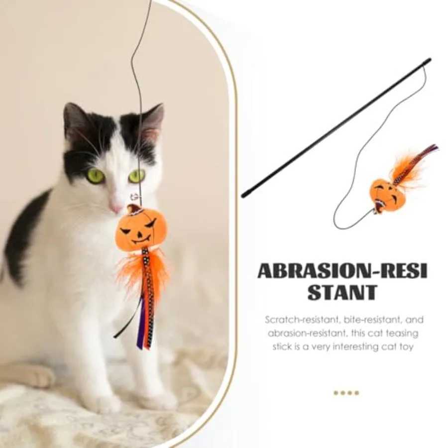 Halloween Cat Wand Toys Interactive Cat Teasing Stick Halloween Themed Toy ltifunctiol Wand Toy Kitten Stick Funny Pet Launcher C251013