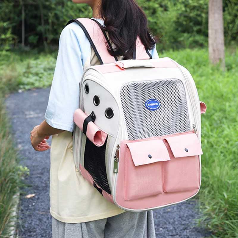 Adjustable Strap Pet Carrying Bag Foldable Cat Backpack for Outdoor Travel Ventilation Large Capacity Cat Carrier Backpack C2510131
