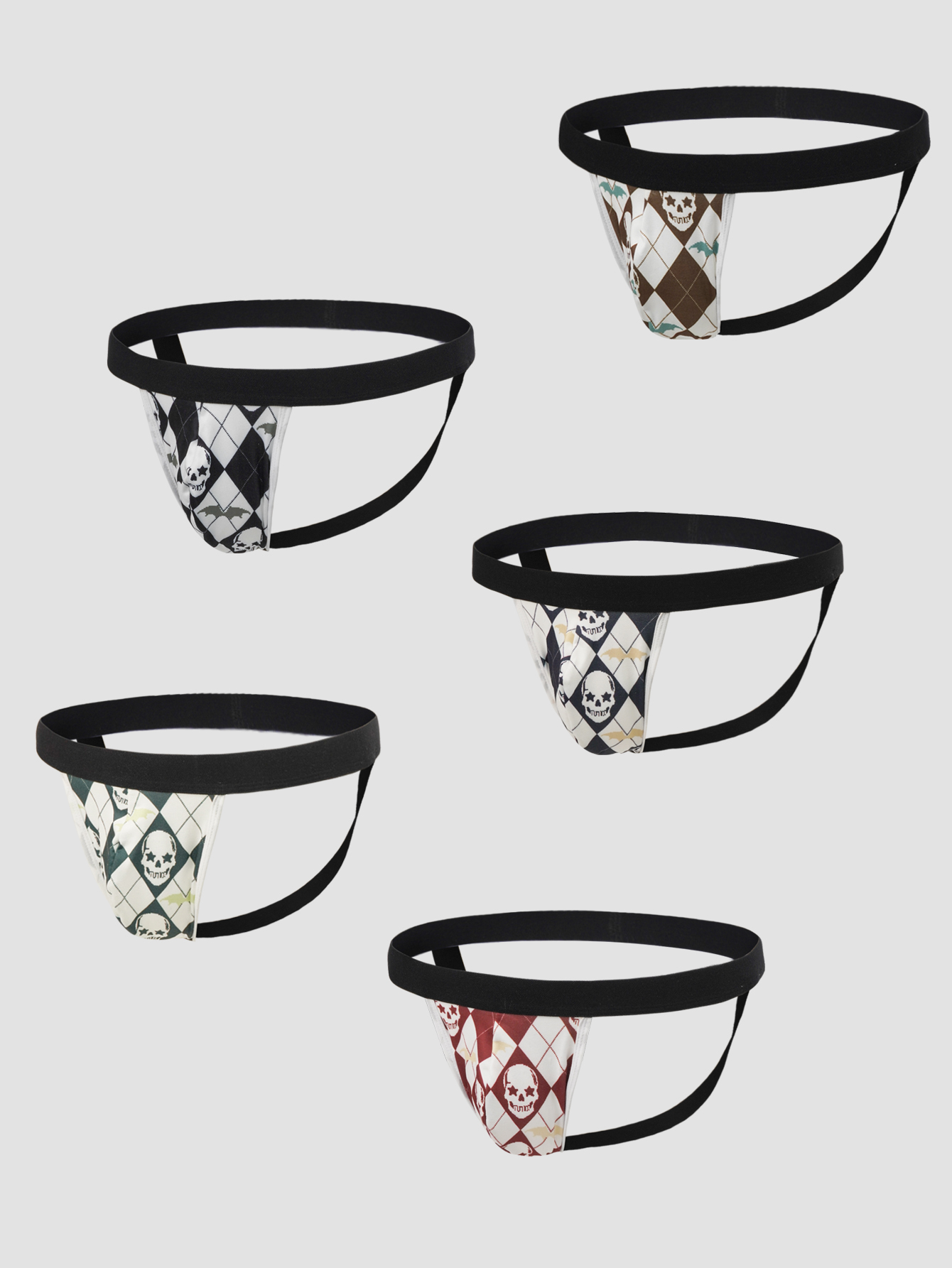 Men's G-Strings-Men's Skull Print Thong, Men's Sexy Printed Thong, Moisture-Wicking & Breathable, Stylish Personality Thong-4.1