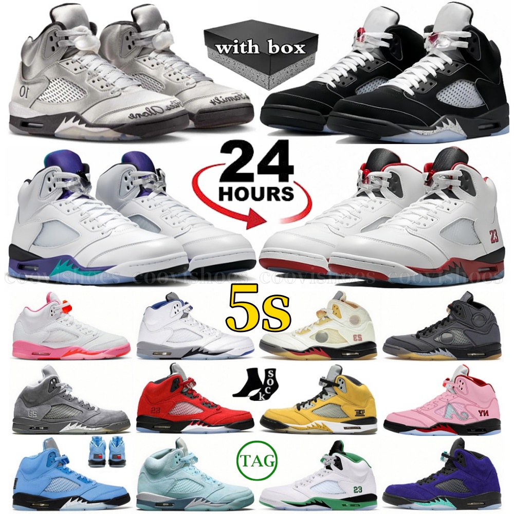 Chaussures de créateur 5s Chaussures de basket-ball 5 Baskets pour hommes Fire Red Dark Racer Blue Raging Aqua Red Daim Jade Horizon Sail What Th