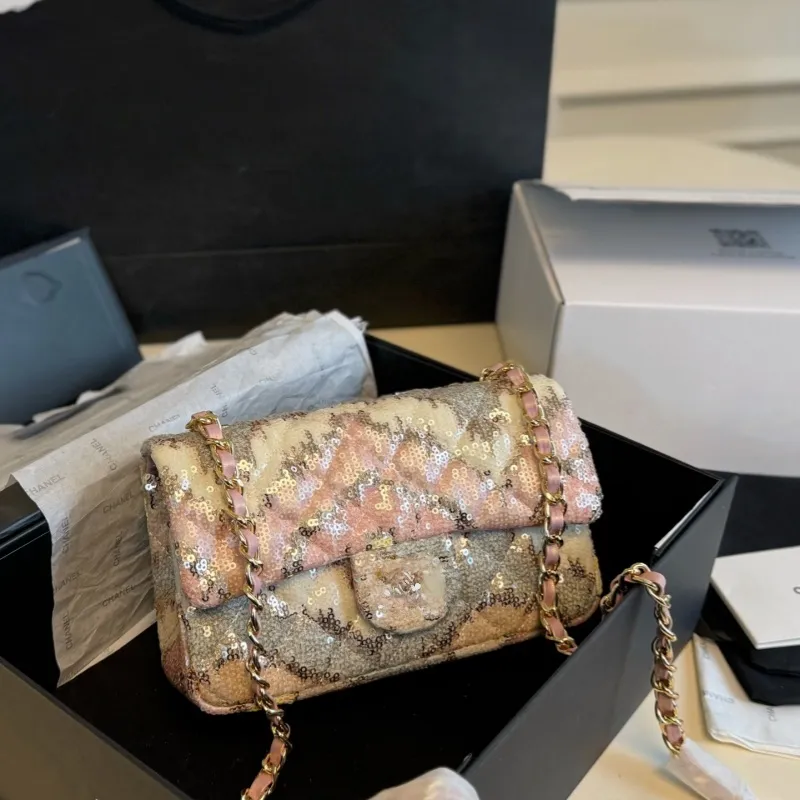2026 New Sequins Shoulder Bag Designer Bags Luxury Chain Crossbody Bags Purses Elegant Top Quality Handbags Lady Fashion Evening Bags